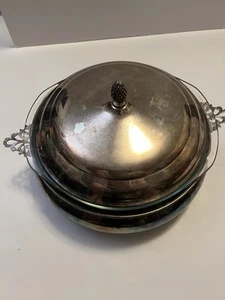The Sheffield Silver Company versilberte bedeckt Servierschale Pyrex 10 Zoll USA - Bild 1 von 8
