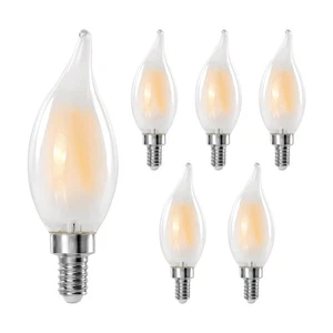 E12 LED Chandelier Light Bulbs, 6W(60w Equivalent) Dimmable C11 Frosted Glass... - Picture 1 of 7