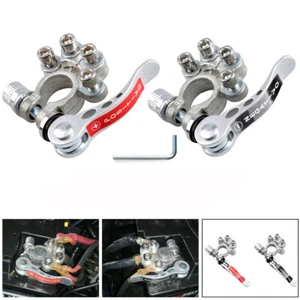 Top Post Battery Terminal Cable Connectors Quick Release Adjust Disconnect 2pcs - Foto 1 di 7