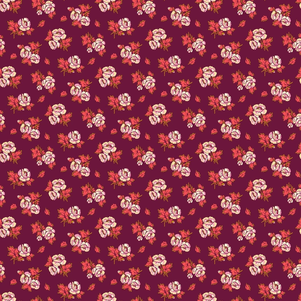 Northcott Figo Wild Abandon de Heather Bailey 90894 86 ciruela algodón sin encuadernar Foto 1 de 1