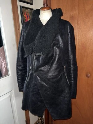 Windsor Black Faux Leather Vegan Moto Jacket Style Zip Up Women’s L Rare GUC - Image 1 of 4