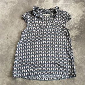 L'Autre Chose Blouse Womens Size 6US Silk Ruffle Collar V Neck Top Made In Italy - Picture 1 of 10