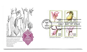 2076-79 Orchids Aristocrat Cachets block of 4 FDC - Picture 1 of 1