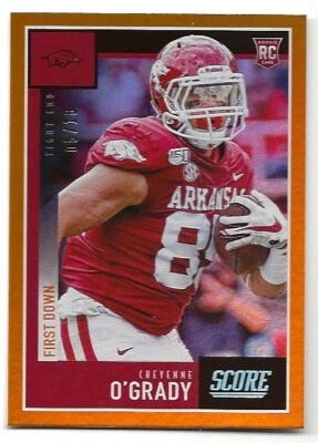 Cheyenne O’Grady 2020 Score First Down /10 Arkansas Razorbacks - Image 1 of 2