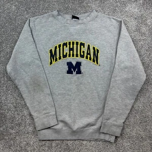 Vintage Michigan Wolverines Sweatshirt Mens Medium Gray Embroidered Logo NCAA - Picture 1 of 5