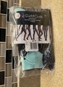 Conjunto de calcetín leggings medianos Cuddl Duds gris azulado negro - Imagen 1 de 1