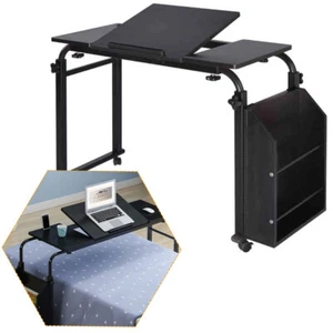 Rolling Laptop Desk Cart Computer Table Notebook Stand Tray Over Bed Home Rack - Picture 1 of 18