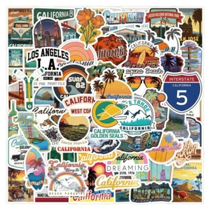 60 Stck. Sonnige Kalifornien Staat Aufkleber Landschaft Reisen USA Wasserdicht Vinyl - Bild 1 von 9
