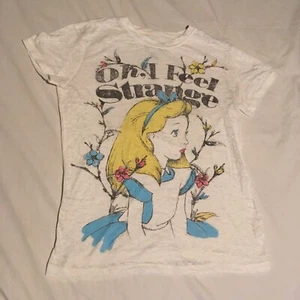 Disney Alice in Wonderland Womens Translucent T-shirt Top Oh,I Feel Strange - Picture 1 of 5