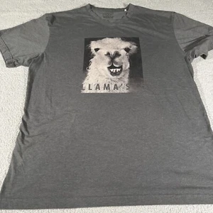 prAna Short Sleeve T-Shirt Gray Men's Size XXL Tee Mens Graphic Print Llama'ste - Picture 1 of 4