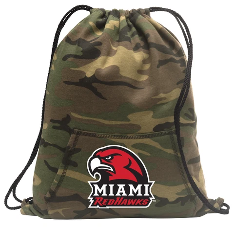 Miami RedHawks Backpack CAMO MIAMI UNIVERSITY Drawstring Bag Pack HOODY DESIGN! Cover