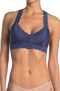 WISHLIST BRALETTE PIZZO NUOVO CON ETICHETTE VINTAGE BLU RACERBACK. TAGLIA M - Foto 1 di 8