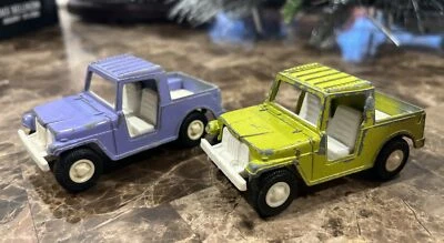 Vintage TootsieToy 1969 Jeep Scrambler Lot - Lime Green & Purple Offroad 4x4 - Image 1 of 4