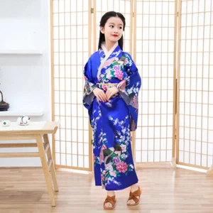 Japanese Girls Kimono Robe Chinese Silk Satin Bathrobe Sleep Robes Plus Size - Picture 1 of 10