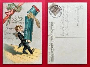 Glückwunsch AK NEUJAHR um 1906 Junge mit Münzrolle     ( 117999 - Bild 1 von 1
