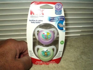 nuk orthodontic pacifier 0-2 months giraffe & monkey 2 ea in the sealed box - Picture 1 of 3