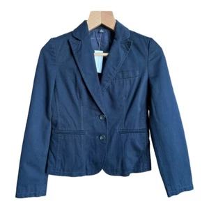 Neu mit Etikett Banana Republic Damen marineblau Twill Canvas Blazerjacke, Größe 0 - Bild 1 von 13
