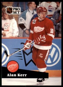 1991-92 Pro Set French Alan Kerr Detroit Red Wings #376