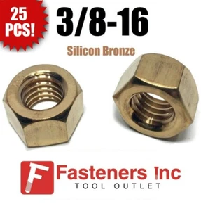 (Menge 25) 3/8-16 Silikon Bronze Finish Sechskantmutter UNC - Bild 1 von 2