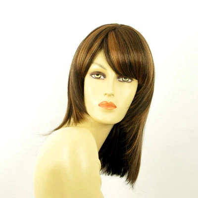 mid length wig for women chocolate copper wick clear ref: ODELIA 627c PERUK
