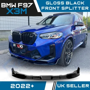 FOR BMW X3M F97 X4M F98 2022 - 24 LCI M PERFORMANCE GLOSS BLACK FRONT SPLITTER - Picture 1 of 8