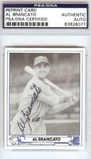 Al Brancato Autographed 1945 Play Ball Reprint Card #22 A's PSA/DNA #83828077
