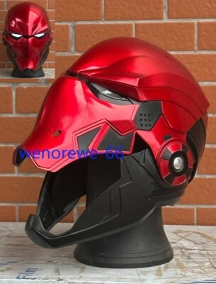 FRP Red Hood Mask LED Eyes DC Justice League Batman Cosplay Helmet Birthday Gift - Image 1 of 4