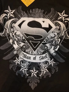 Maglietta DC Superman Uomo d'Acciaio Stars Logo NERO Ragazzo - Foto 1 di 1