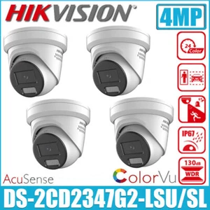 Hikvision 4MP ColorVu DS-2CD2347G2-LSU/SL Turret IP Camera Two-Way Audio 1-4 Pcs - Picture 1 of 10