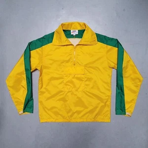 70s 80s NIKE Windbreaker 1/4 Zip Anorak Pullover Pant Set Yellow Sz M USA RARE - Picture 1 of 6