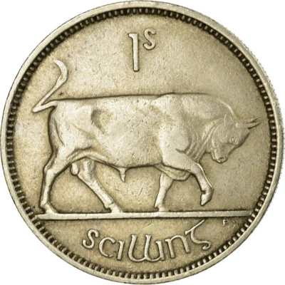 Irish Coin Ireland 1 Scilling | Celtic Harp | Bull | 1951 - 1968 - Image 1 of 4
