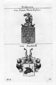 Sainte Marie Eglise Sandizell - Emblem Nobility Coat of Arms Heraldry - Picture 1 of 1