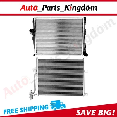 For 2001-2005 BMW 320i 325i 330i Aluminum Radiator & AC Condenser Cooling Kit - Image 1 of 4