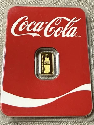 1/2 GRAM .999 FINE GOLD COCA-COLA BAR IN ASSAY CARD - Image 1 of 4