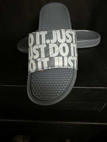 Nike Grigio Grigio Kawa Just Do It Slides Tg 11 NUOVE con scatola