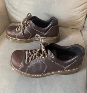 Oxford vintage Dr. Martens uomo taglia 11 - 6 occhielli pelle marrone grosso Y2K 12312 - Foto 1 di 12