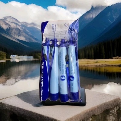 (Paquete de 4) Pajita de filtro de agua de supervivencia Foto 1 de 4