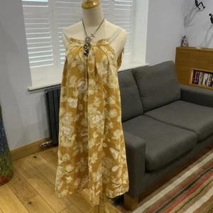 Light Weight Summer Linen Sundress , Dress , Size 12-14 Mustard - Picture 1 of 4