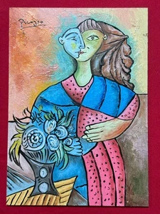 Pablo Picasso (Handmade) Sealed acrylic paint on wood measure 8.6"x12.2" - Picture 1 of 4