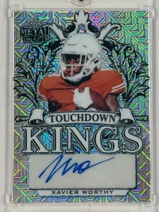 2022 Xavier Worthy 20/20 Leaf Metal Draft Touchdown Kings Autograph Mojo Silver - Picture 1 of 10