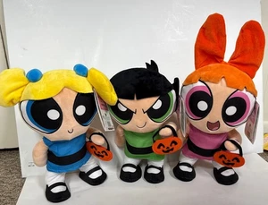 Cartoon Network Powerpuff Mädchen Halloween animiert Seitentritt Plüsch 3er Set - Bild 1 von 6