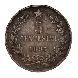 ITALIA Umberto I 5 Centesimi 1895 R - Rara - Imagen 1 de 2