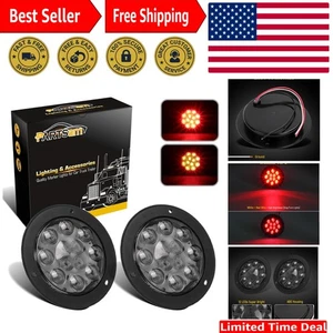 2Pcs 12 LED Waterproof Trailer Tail Lights - Round Smoke Lens, Multi-Function - Bild 1 von 9