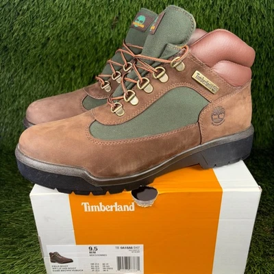 Timberland Field Boot Para Hombre Talla 9.5 Impermeable Mid Boot Marrón Verde Nubuck Foto 1 de 4