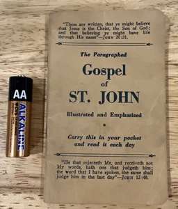 THE PARAGRAPHED GOSPEL OF ST. JOHN 1943 Pocket Sized - Picture 1 of 3