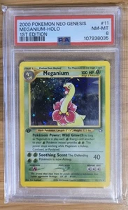 2000 POKEMON TCG NEO GENESIS 1ST EDITION #11 MEGANIUM-HOLO PSA 8 Plus FREE GIFT! - Picture 1 of 2