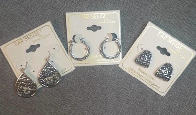 Pendientes hipoalergénicos sin níquel Ear Sense 3 pares Foto 1 de 4