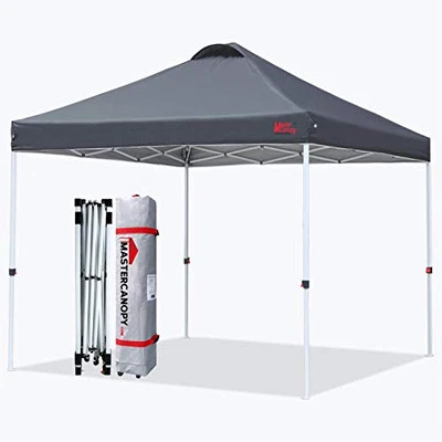 MasterCanopy Durable Ez Pop-up Gazebo Tent with Roller Bag(2.5x2.5M,Dark Grey) - Image 1 of 4