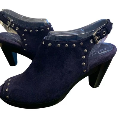 Tacones aerosoles para mujer talla 5,5 Haven berenjena punta abierta tachonada  Foto 1 de 4