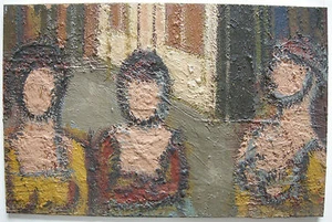 Jean Besnard (? - 1980) Drei Frauen Öl auf Platte um 1960 nicht signiert  - Bild 1 von 3